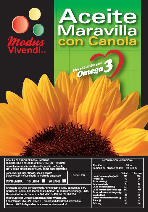 No dejes de Probar nuestro Aceite para Freír de Maravilla Canola Modus Vivendi